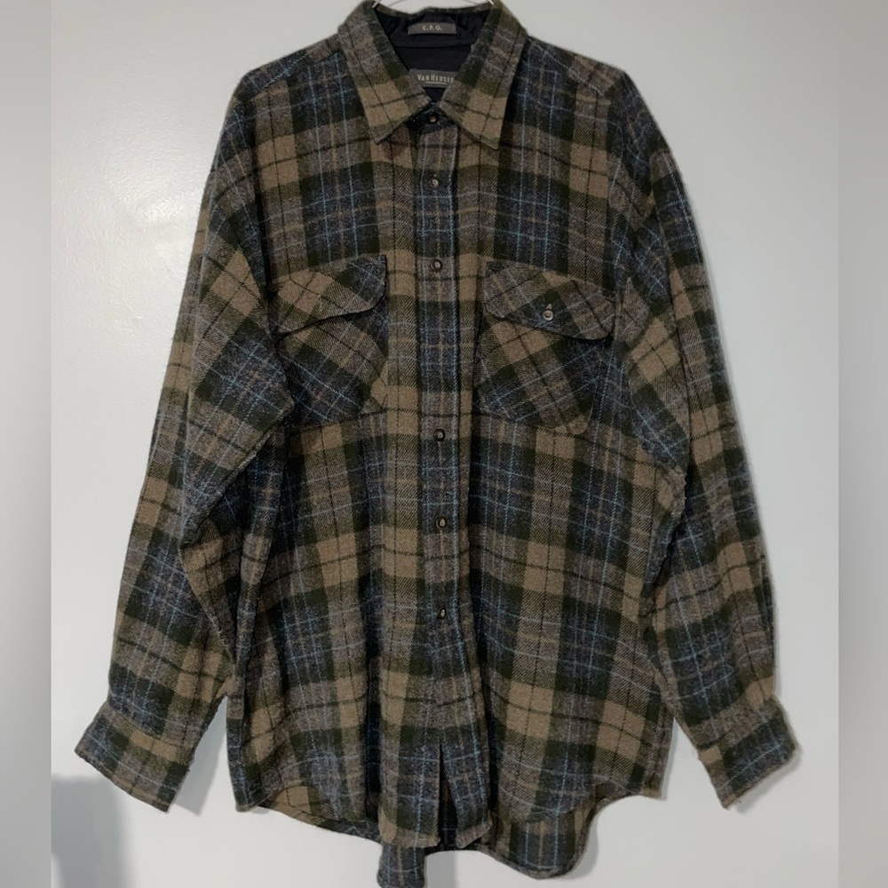 🦌Vintage Van Heusen C.P.O. Plaid Button-Up Shirt